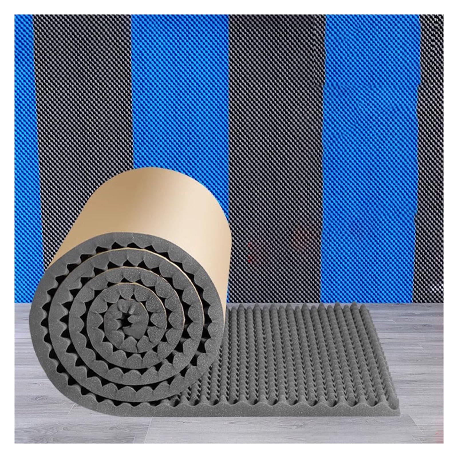 Mousse Acoustique Autocollante Insulation De Bruit En Mousse D'inoniments, Panneaux D'amortissement Du Son Résistant Au Feu De 5 Cm D'épaisseur, Tapis D'isolation Sonore À Double Couche Auto-adhésif(G