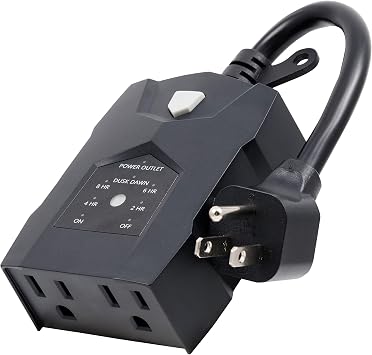 UltraPro Outdoor Light Timer, 2 Outlets, Photocell with Countdown, 1 Pack