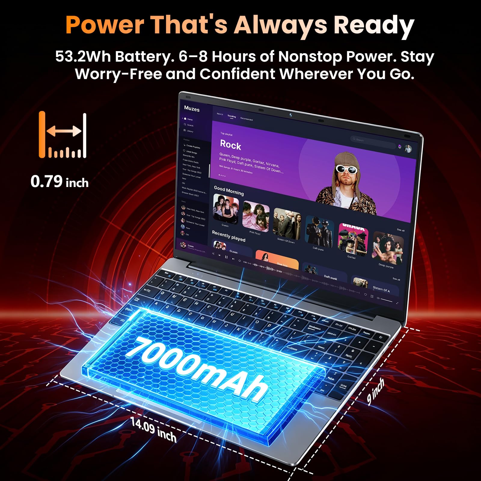 15.6" FHD IPS Student Laptop, AI Assistant Included, Office 365 | 12GB RAM 256GB SSD, J4105 Quad-Core Processor, 180° Lay-Flat, WiFi 5, Bluetooth, USB 3.2, 53.2Wh Battery, Thin & Lightweight image 7