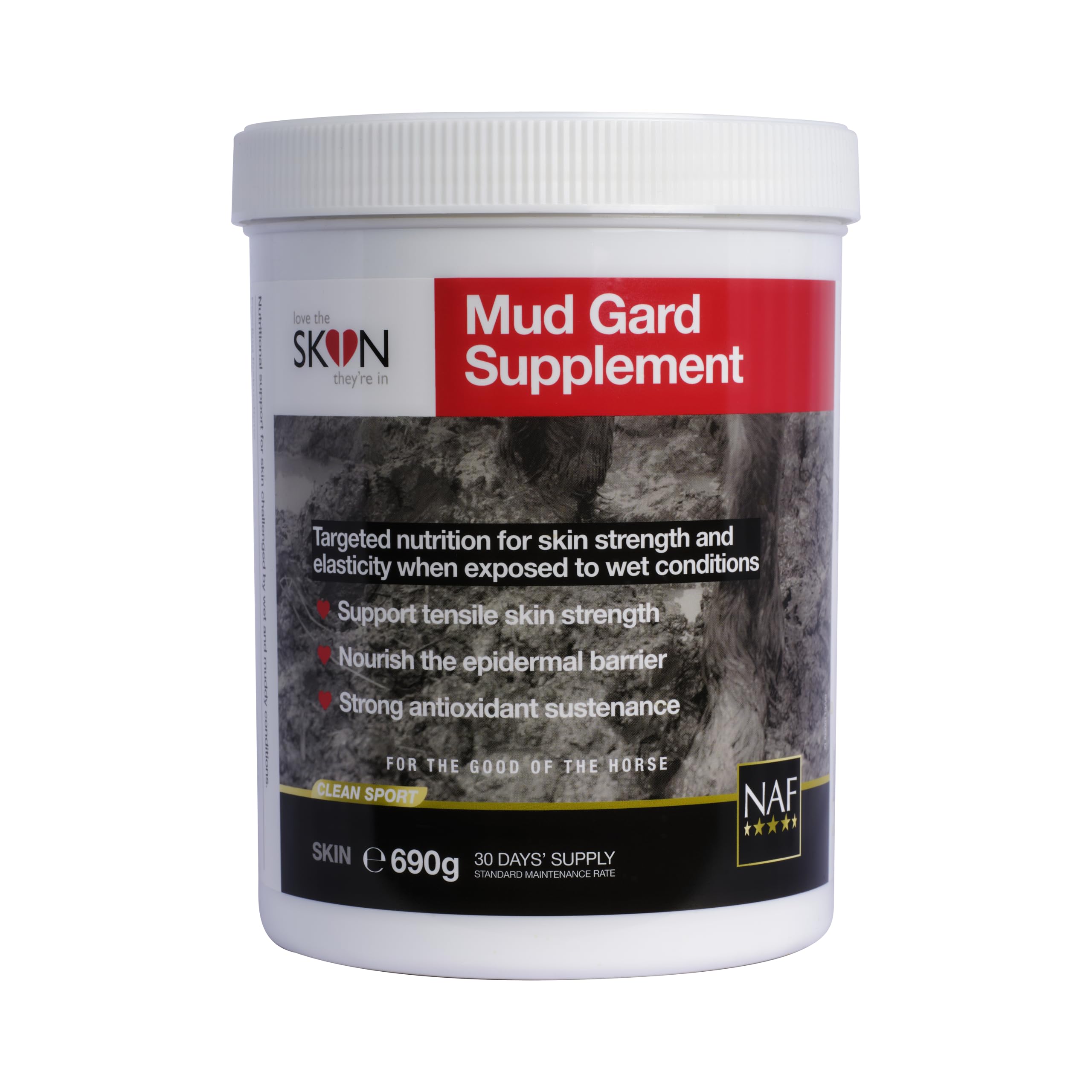 NAF Love the Skin They're In Mud Gard Supplement 690g – Nutritional Skin Support for Horses in Wet & Muddy Conditions – With Key Antioxidants, Herbs & MSM
