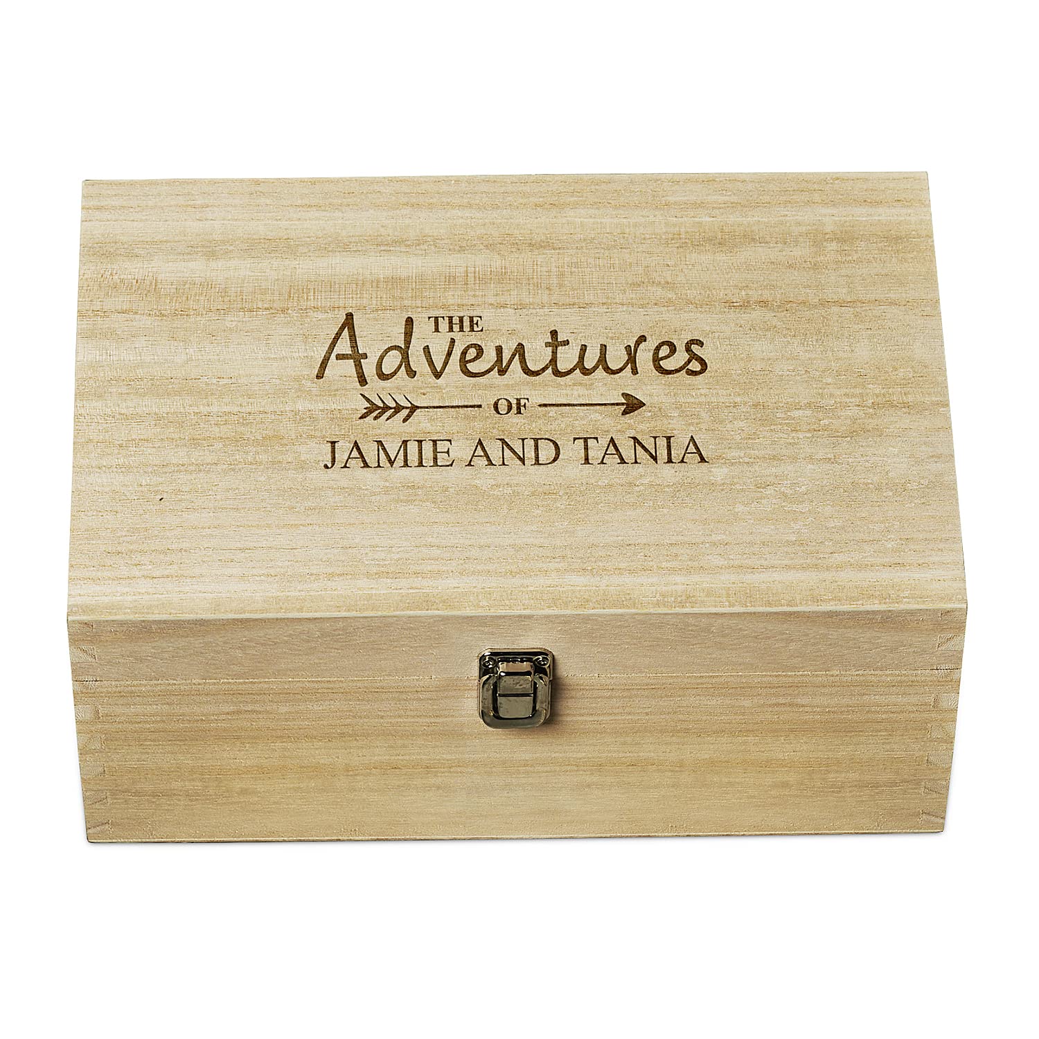 Ukgiftstoreonline Brown Wooden Personalised Adventure Memory Keepsake Box Gift