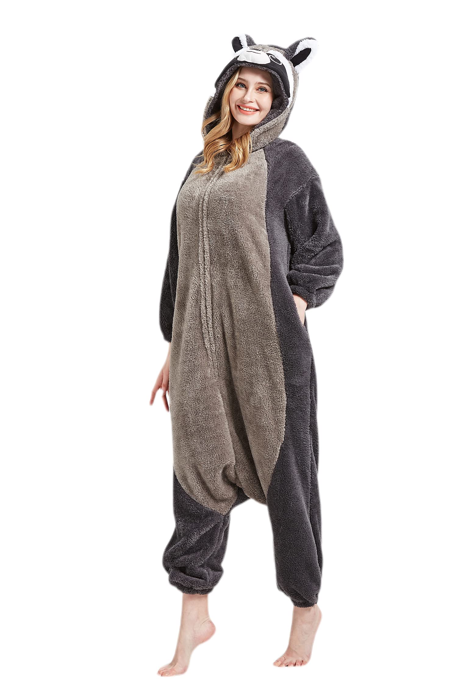 Mono de Animal Adulto,Pijama de Halloween para Disfraz de Cosplay de Animales para Hombres y Mujeres, Ropa de Dormir Unisex de Una Pieza para el Hogar
