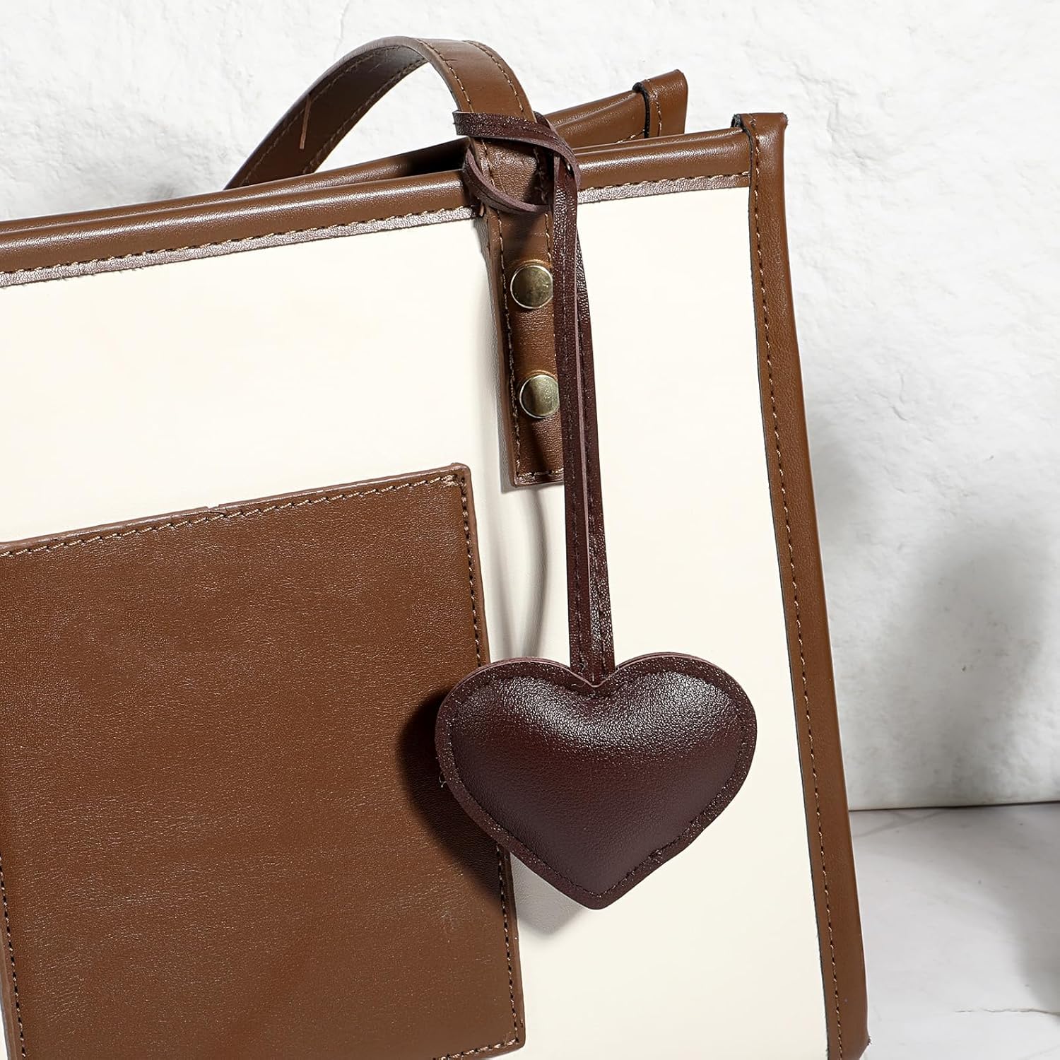 1 Pcs PU Leather Key Charms Bag Charm for Handbag Heart Bag Charms Keychain for Women Cute Key Chain Charm Accessories for Handmade Purse Charmes Girls Tote Purse Backpack Bags Pendant Keychain - Image 5