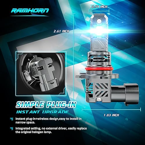 Miniatura 21 de RAMHORN Bombillas H11, bombillas 500% de brillo, diseño mejorado de 6500 K, luz antiniebla blanca Plug N-Play, paquete de 2
