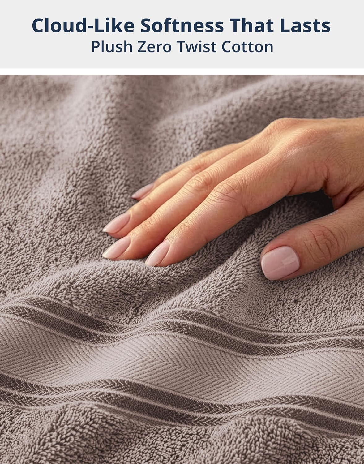 LANE LINEN Luxury 100% Cotton Towels Set 18 – Zero Twist, 6 Bath Towels, 6 Hand Towel & 6 Washcloths, Stays Plush After Washes, Ideal for Spa, Hotel & Family Bathrooms, Highly Absorbent – Platinum