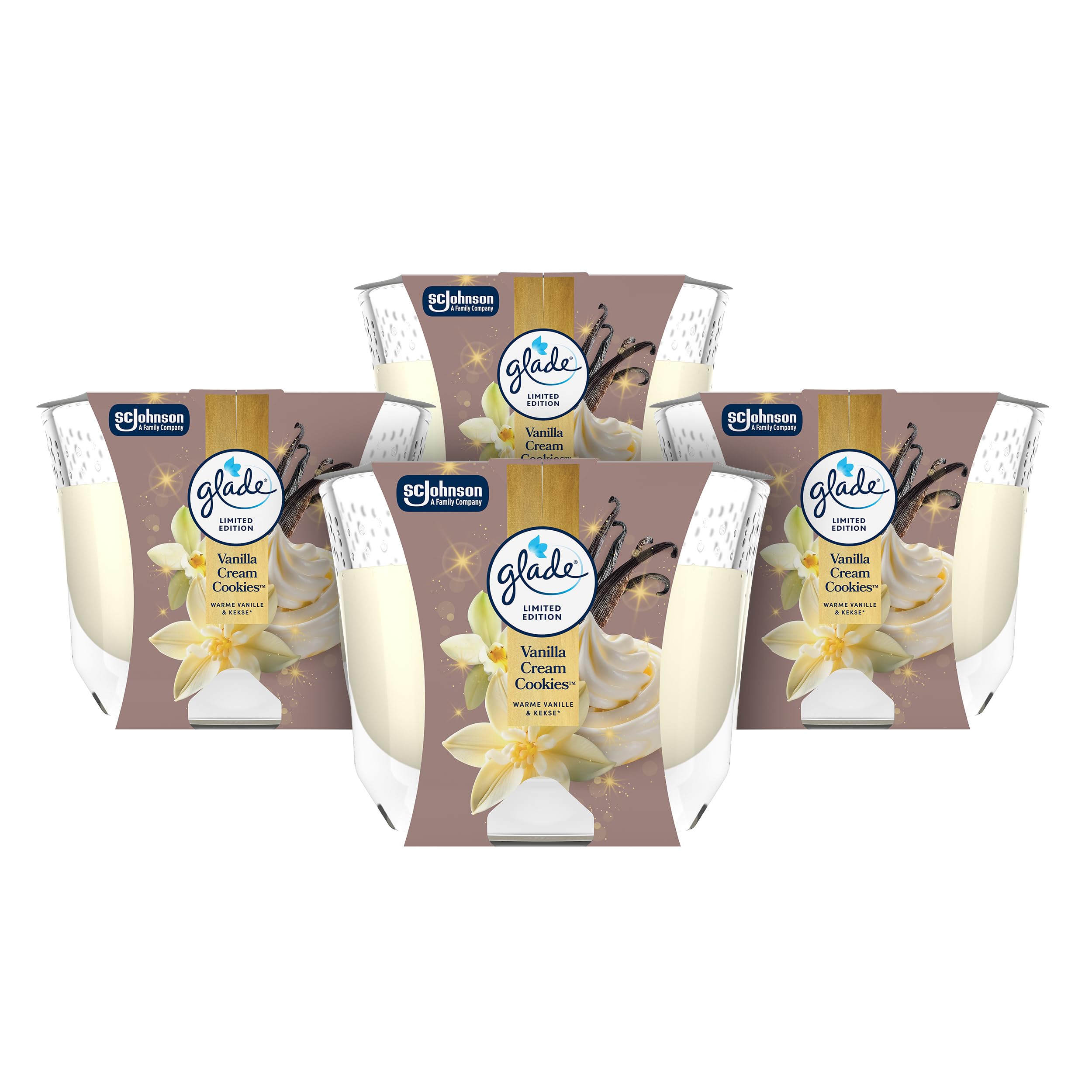 Glade Langanhaltende Duftkerze Vanilla Cream Cookies