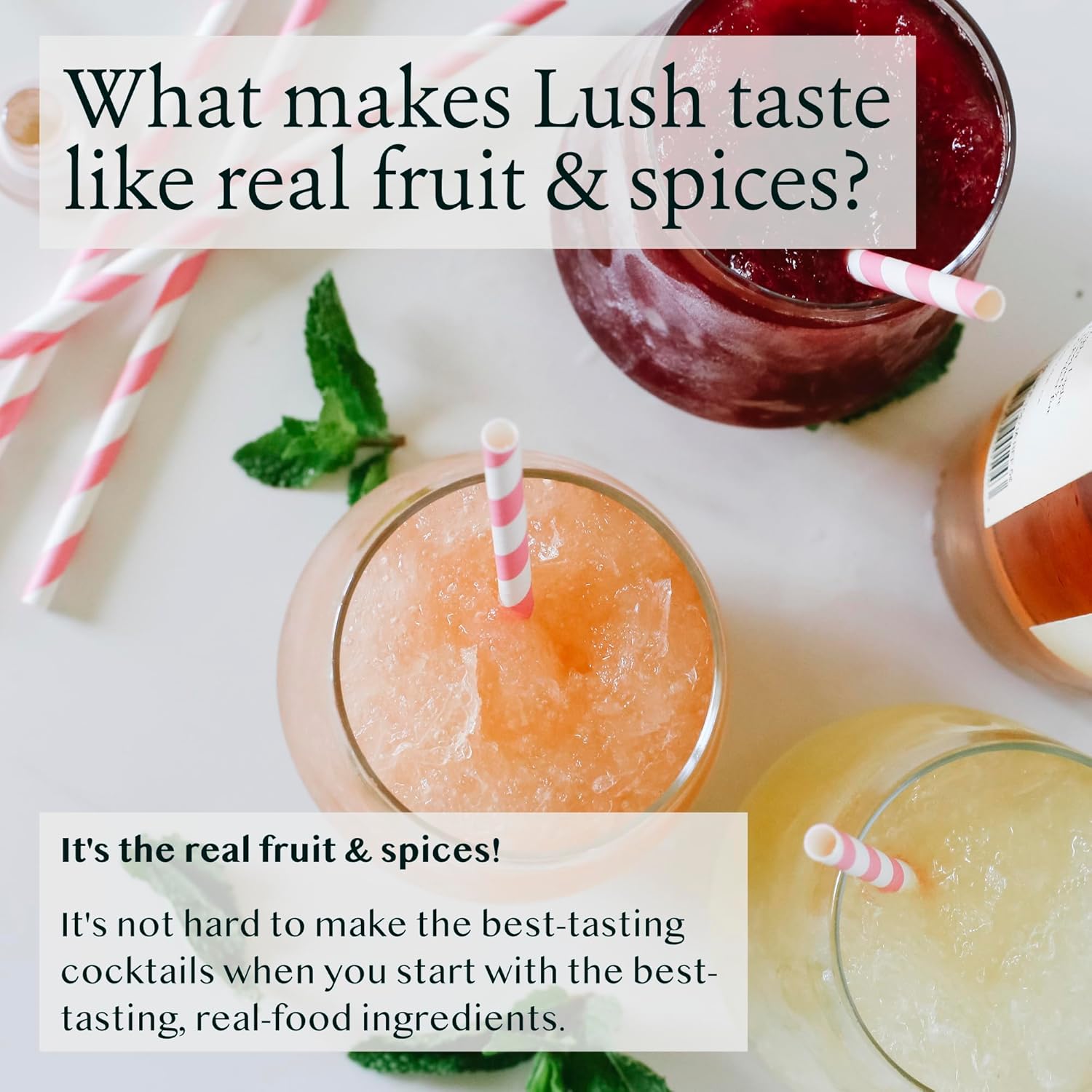Lush Wine Mix Organic Cocktail Mixers, Drink Mix for Frozen Wine Slushies, Margaritas, Simple Syrup Cocktails - Original Frose - 3 Pack