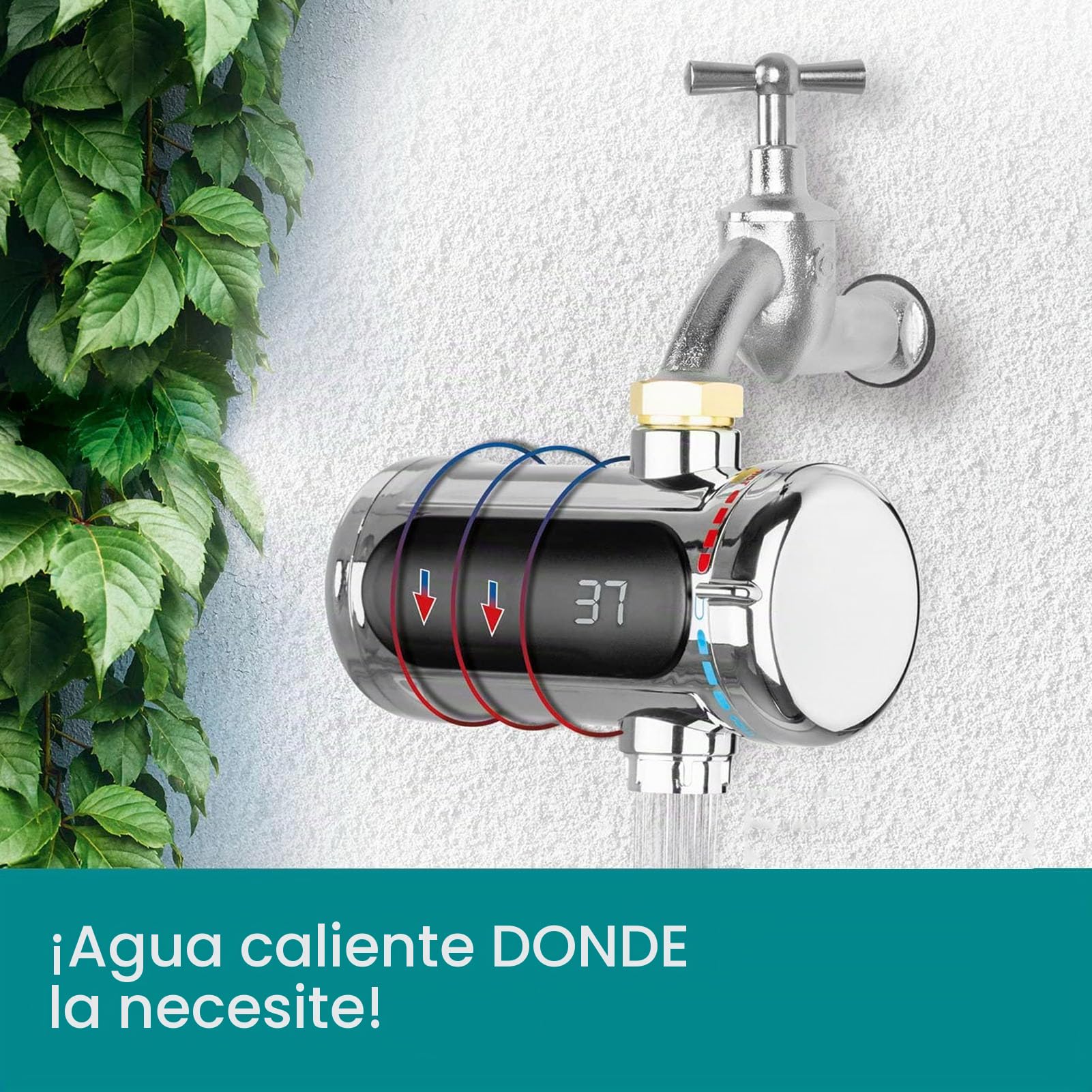 Calentador de Agua Grifo Calentador de Agua Eléctrico Calentamiento Instantáneo Calentamiento Rápido Regulaciones Europeas con Acero Inoxidable Enchufe Europeo de 240 V Enchufe Europeo Calentador