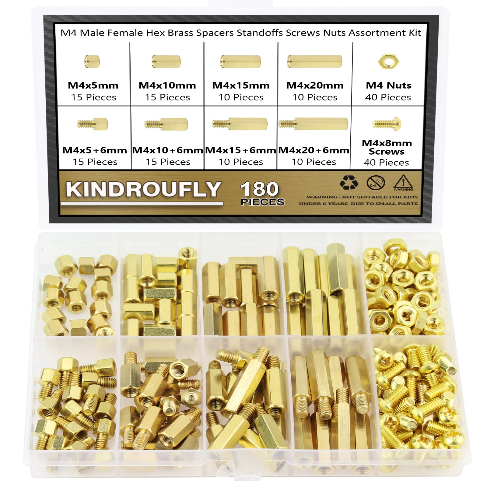 M2 Brass Standoffs & Spacers Kit - 320 Pieces -13 M2 Brass Standoffs & Spacers Kit - 320 Pieces -13