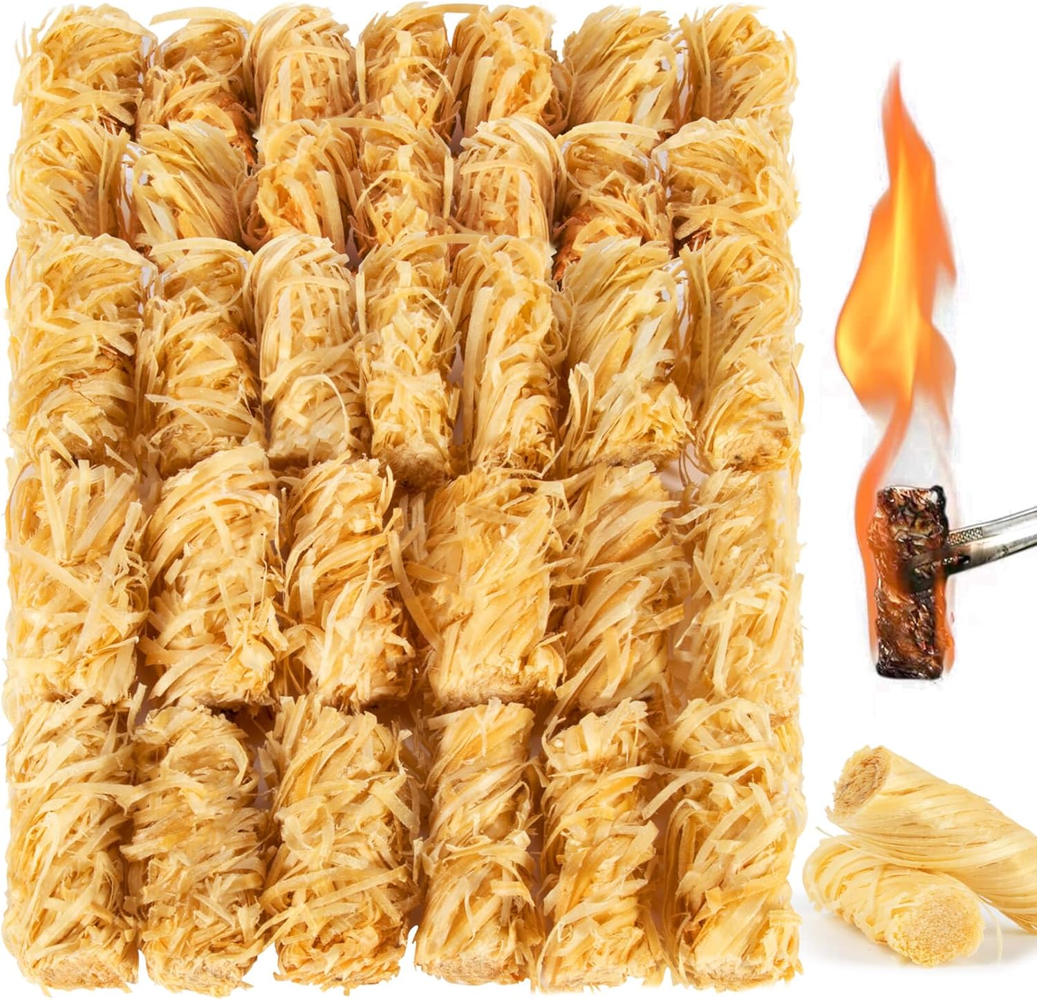 MAQIHAN 15PCS Quick Ignite Fire Starter – Fire Starter Rolls for BBQ Fireplace, Charcoal Starter for Indoor and Outdoor Use, Easily Light, Wax Wood Roll for Campfire, Chimney, Grill, Camping, Survival MAQIHAN 15PCS Quick Ignite Fire Starter – Fire Starter Rolls for BBQ Fireplace, Charcoal Starter for Indoor and Outdoor Use, Easily Light, Wax Wood Roll for Campfire, Chimney, Grill, Camping, Survival