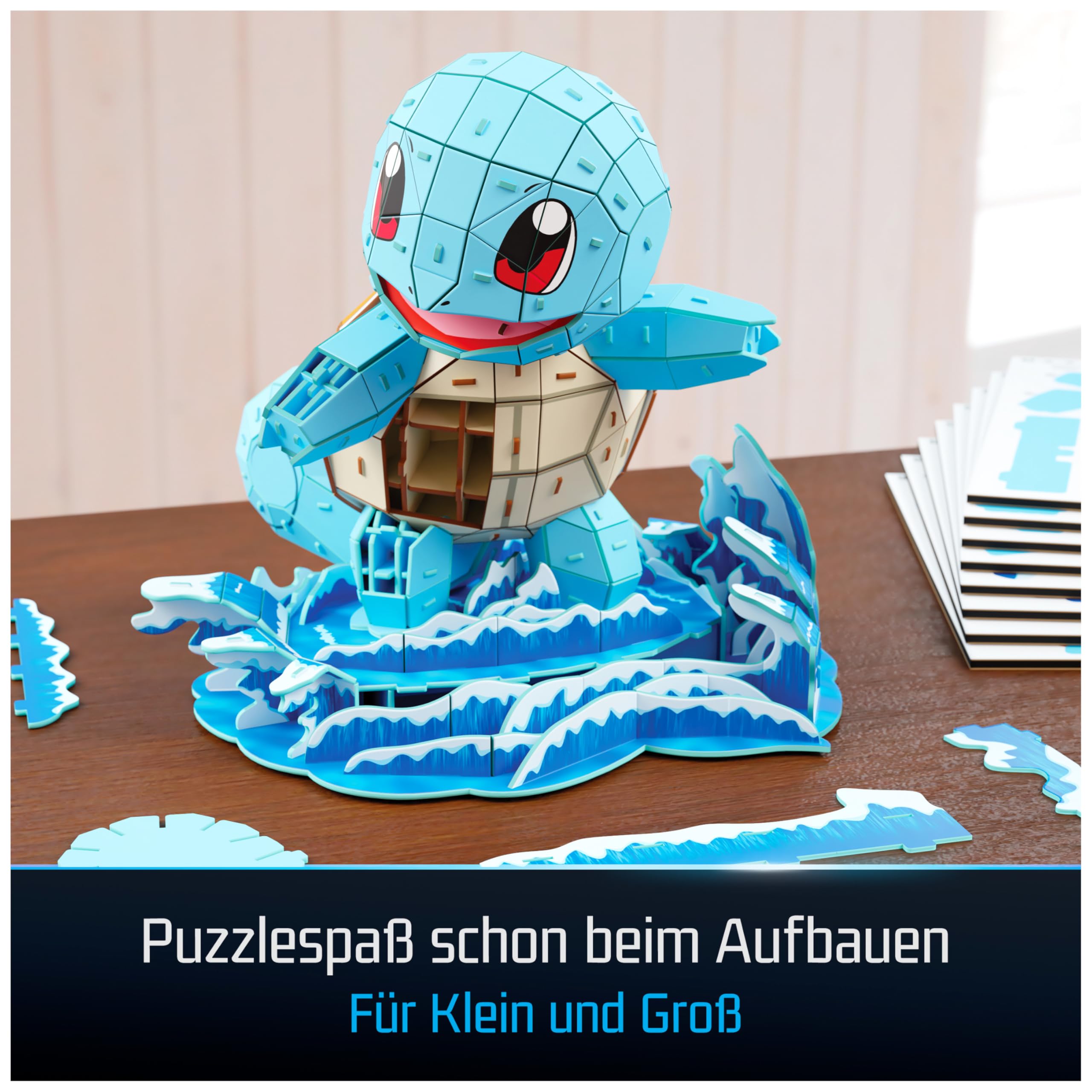 4D Build - Pokémon Schiggy - detailreicher 3D-Modellbausatz aus hochwertigem Karton, 180 Teile, leicht zu Bauen, ab 12 Jahren