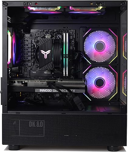 Miniatura 7 de MXZ Computadora de escritorio de alto rendimiento para juegos, Ryzen 5 7500F Zenn 4 Arquitectura, RTX5060, B650, 16GB DDR5,1T NVME, 5 ventiladores