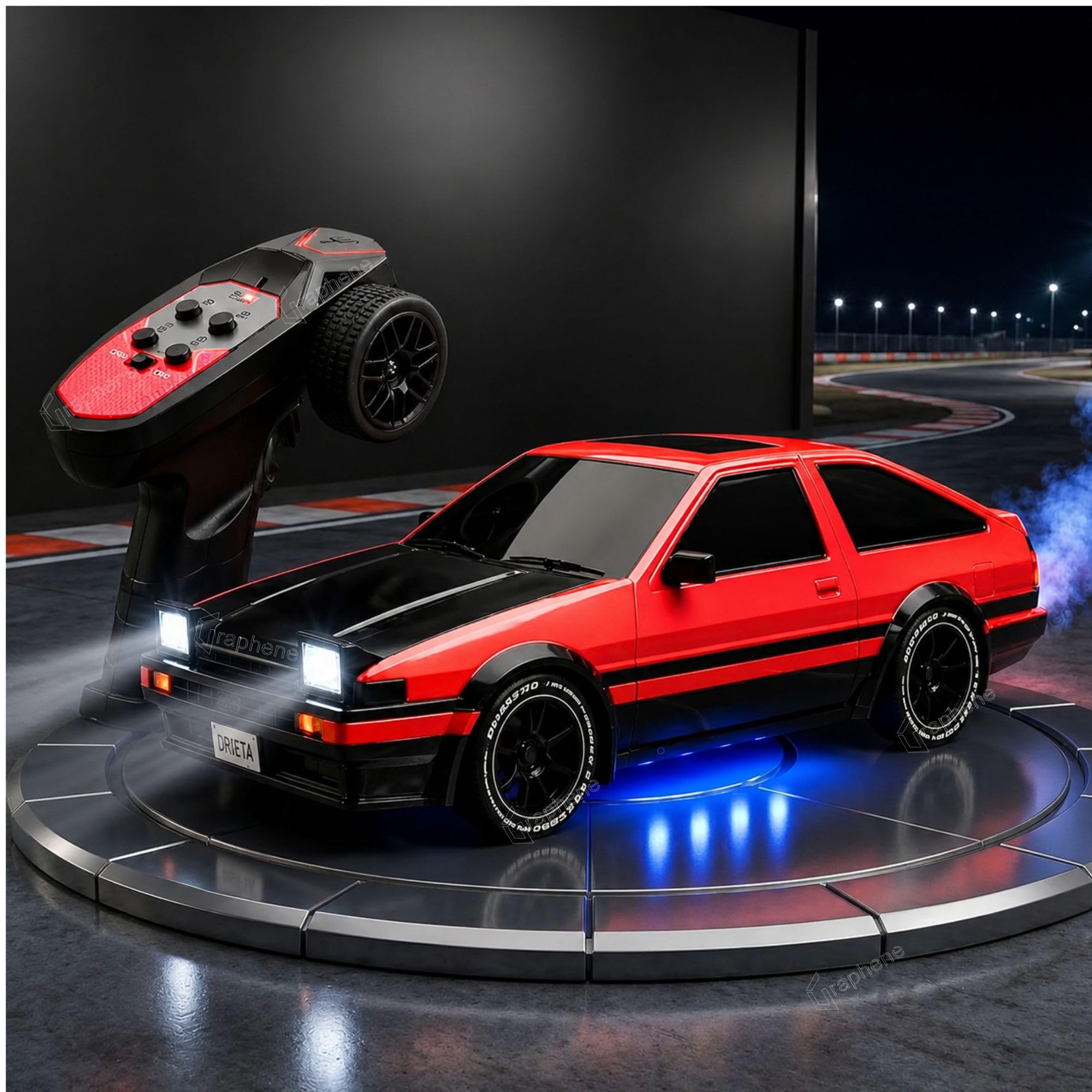 GRAPHENE 4x4 Red RC Drift Car 1:24 4WD - Image 1