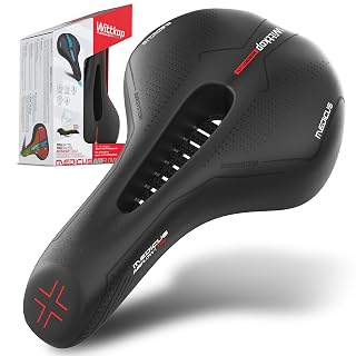 WITTKOP Fahrradsattel mit innovativem 5 Zonen Medicus Konzept und orthopädischer Memory Foam Polsterung I bequemer Fahrrad Sattel für Damen & Herren I MTB, Trekking, City