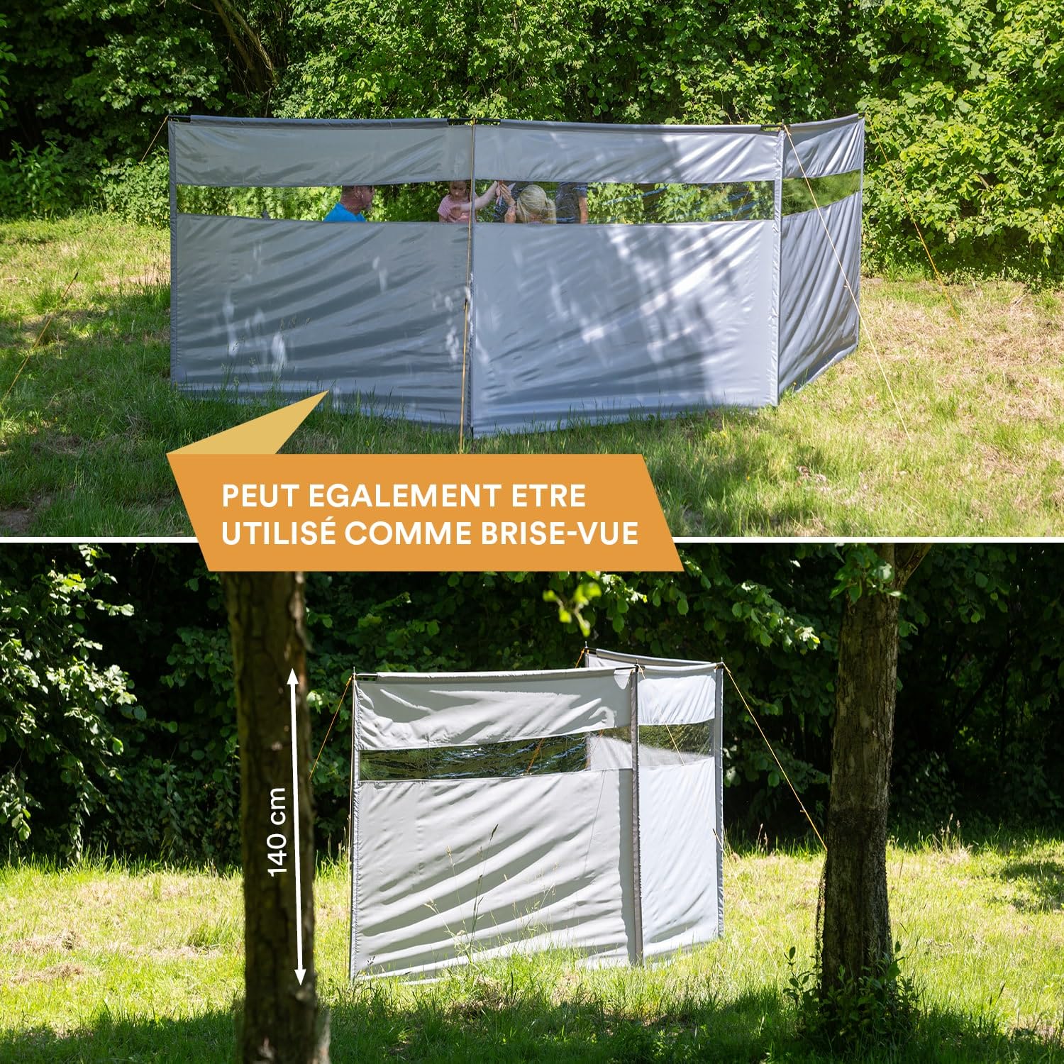 Skandika Bora Paravent de Camping 4,5 m / 6m |Brise-Vue avec mâts, Solide, sans Trou, Protection Solaire, clôture Mobile |Jardin, Plage, terrasse, Balcon