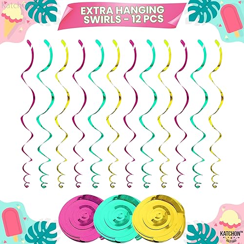 Miniatura 4 de Katchon, 30 decoraciones de fiesta de remolinos colgantes de helados, sin bricolaje, decoración colgante de helado, decoraciones de fiesta de