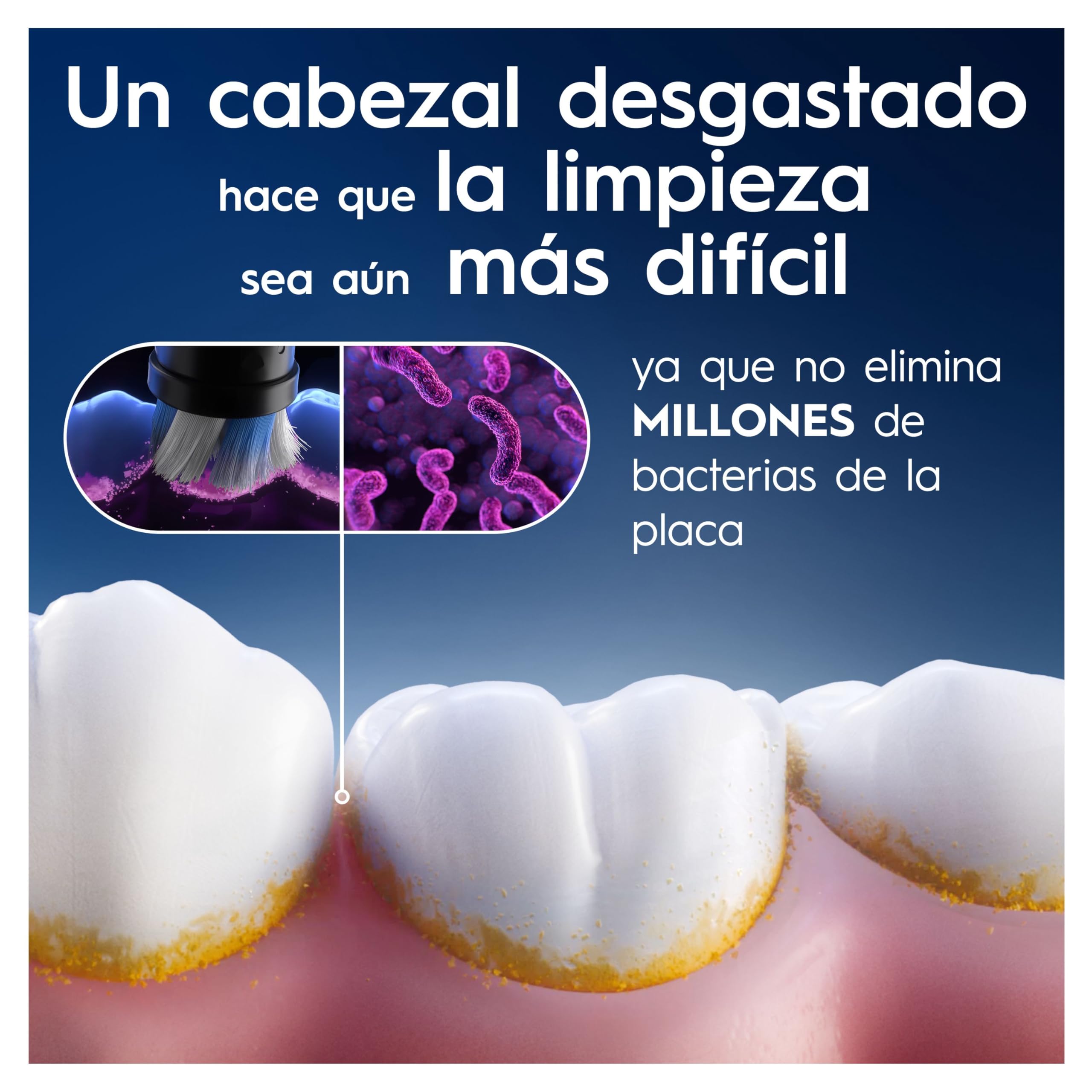 Oral-B iO Gentle Care Cabezales de Recambio Originales, Pack de 8, Blanco, para Cepillos Eléctricos Oral B iO, Encías Sensibles