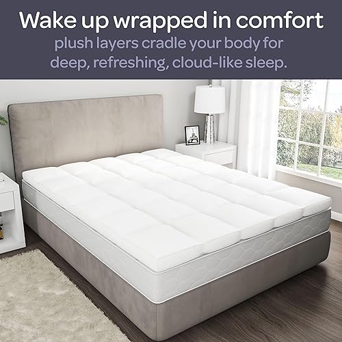 Miniatura 9 de Lavish Home 100% pluma de pato 2" refuerzo Topper-Full, blanco