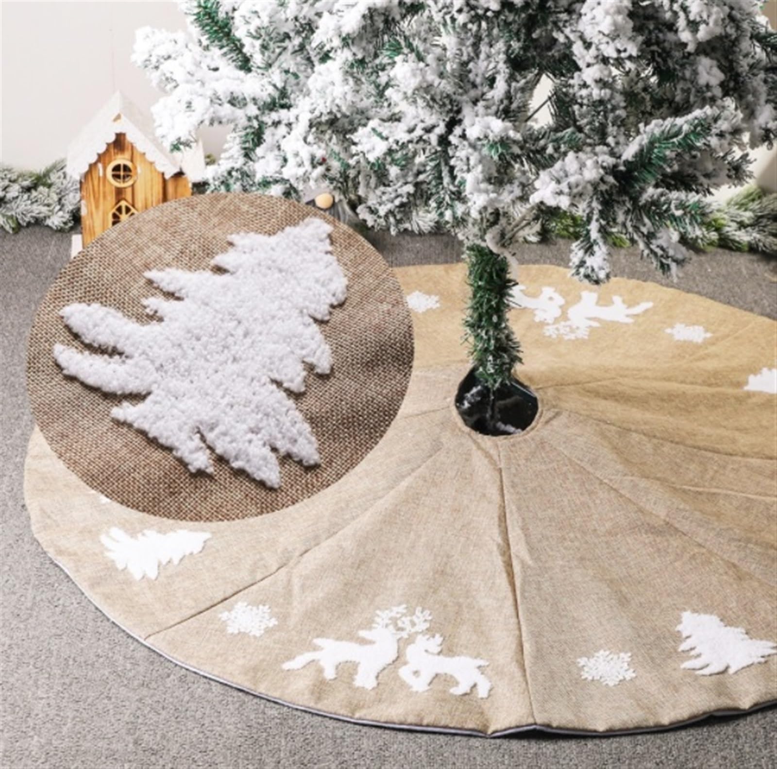 Weihnachtsbaum Rock 48 Zoll Weihnachtsbaum Rock Elch Muster Für Weihnachten Hirsch Home Party Dekoration Tannenbaum Decke Weihnachtsdeko
