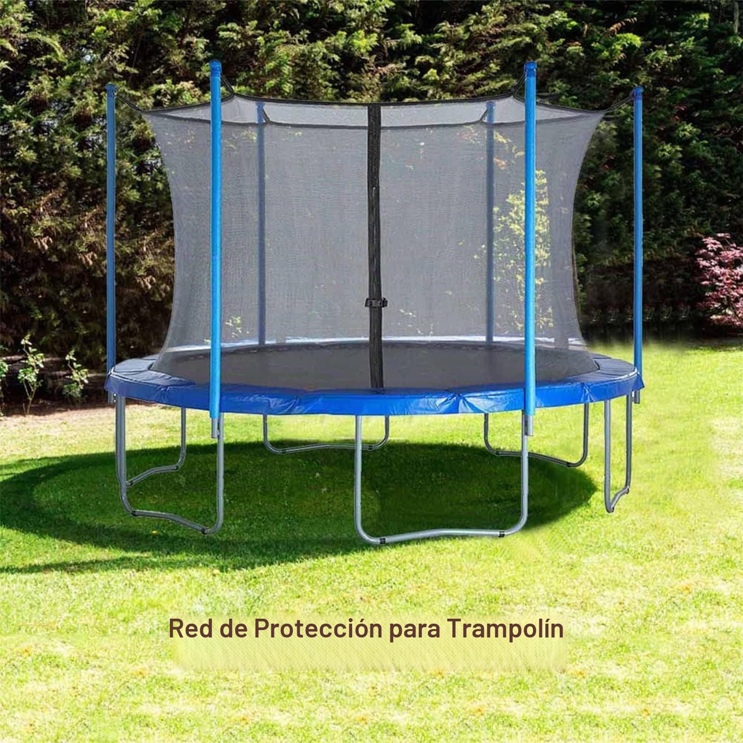 Red de seguridad para cama elástica con 3 patas y 6 postes de seguridad, equipo de fitness para trampolín redondo