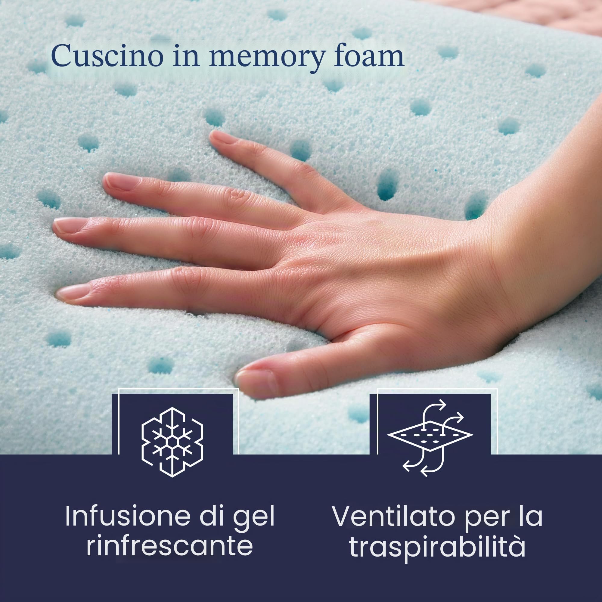 LUCID WEEKENDER Cuscino Memory Foam, con Gel Rinfrescante, Transpirant, Guanciale Letto, Cuscino Letto Singolo