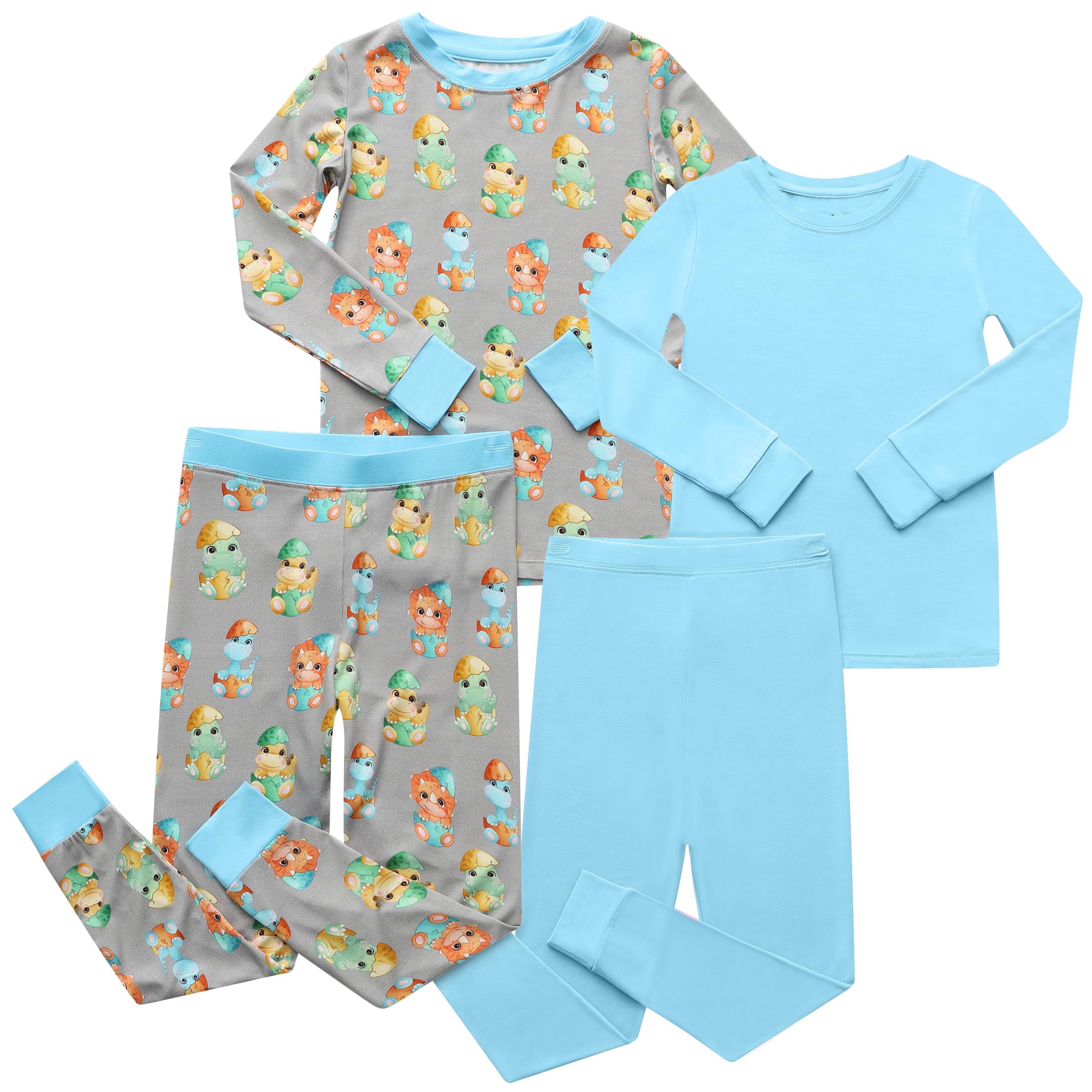 Toddler Pajamas Set 2 Piece Soft Bamboo Viscose Girls and Boys Pajamas for Kids Perfect for Sleep and Play Pack of 2