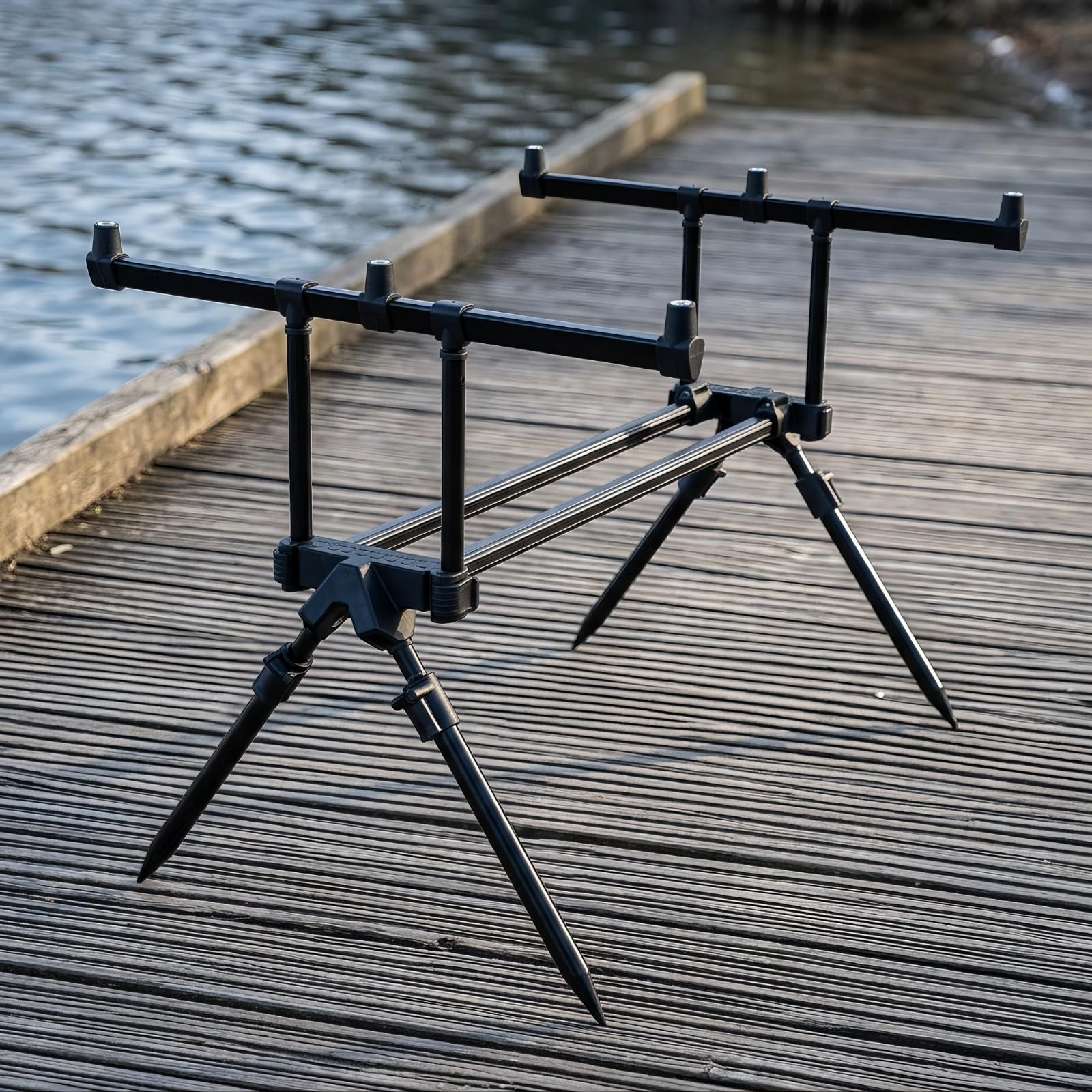 predolo Supporto per Canne da Pesca Stabile Portacanna Estensibile Portatile Reggicanna con Treppiede per Pescatori