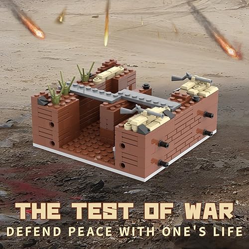 Miniatura 7 de WW2 Charge Point - Juego de bloques de construcción militar (221 unidades). Adecuado para escenarios de combate de minifiguras de acción militar.