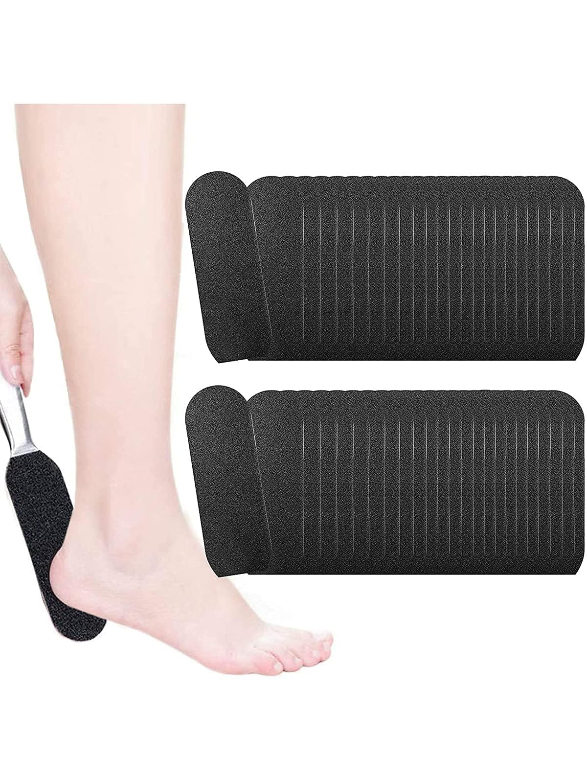 EBANKU Foot Files Refills 100Pcs Foot File Reusable Stainless Steel