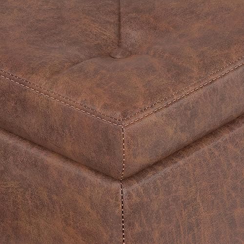 Miniatura 126 de Otomano rectangular de almacenamiento Simpli Home Hamilton, Marrón café Marrón café,Azul aguamarina,Cloud gris,Marrón desteñido,Marrón oscuro