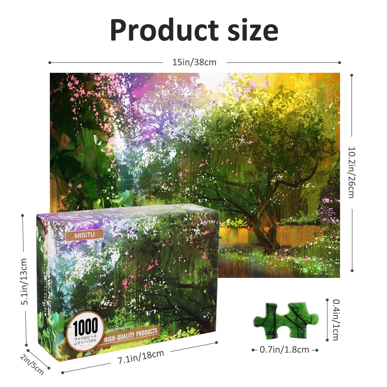 MISITU Mini Jigsaw Puzzle 1000 Pieces for Adults and Children, Garden - Image 2