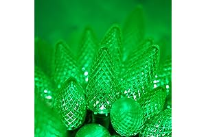 C9 LED Faceted Green Prelamped Light Set: Illuminate Your Green Christmas Dreams