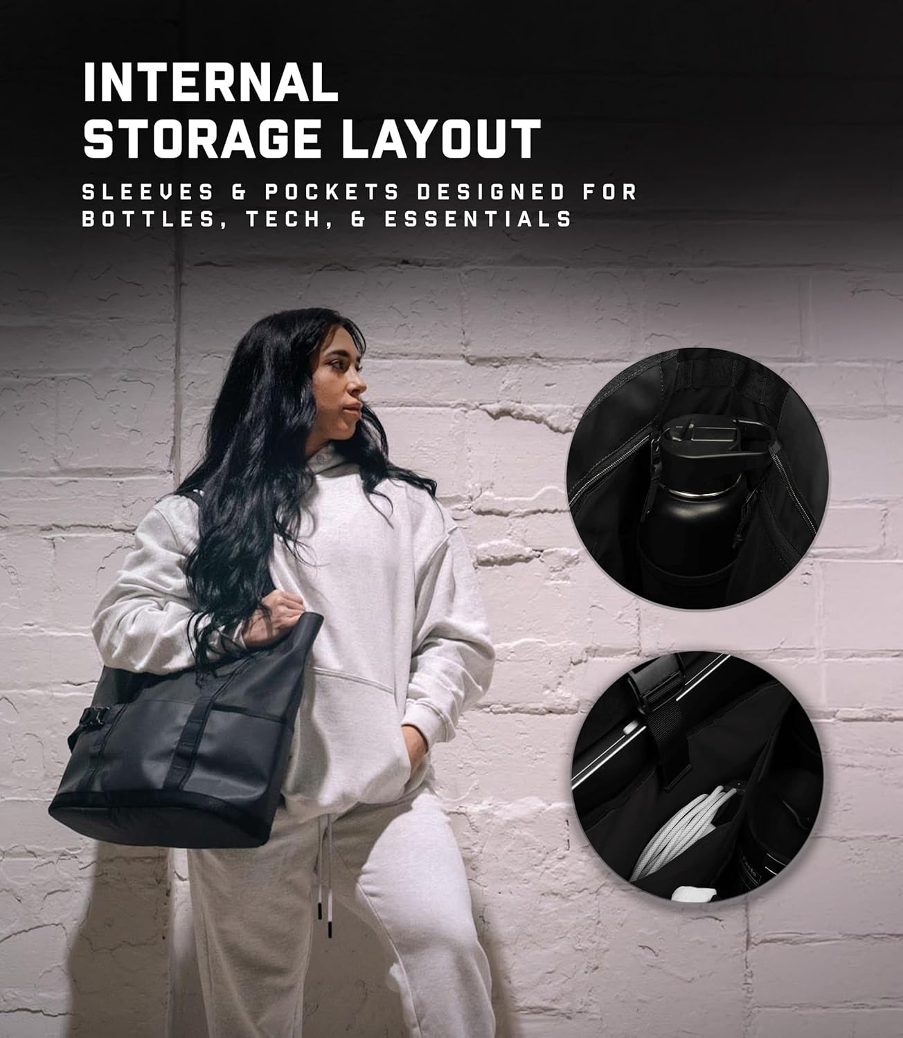 Gymreapers Laptop Tote Bag for Women - 22.5L Large Waterproof Tote Bag with Zipper for Travel & Gym