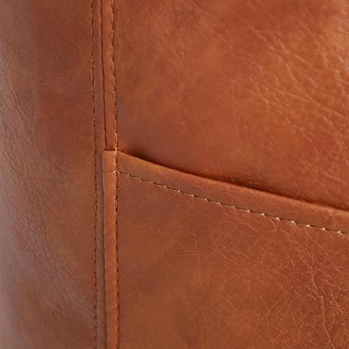 Miniatura 8 de Thgonwid Funda para puf de piel sintética sin relleno, solución de almacenamiento otomano para reposapiés, cojín para reposapiés de piso, 16.5