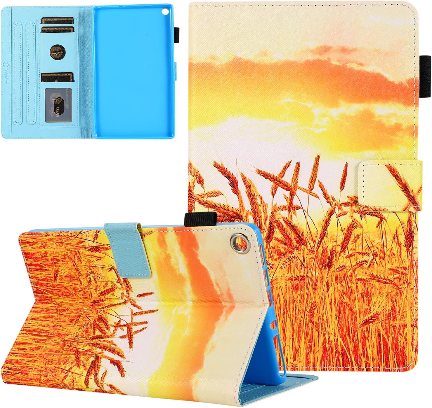 JZCreater Kindle fire HD 10 Case Old Model 2019, Compatible with 10.1" Amazon Fire HD 10 Tablet (9th/7th/5th Generation, 2019/2017/2015 Release), Harvest
