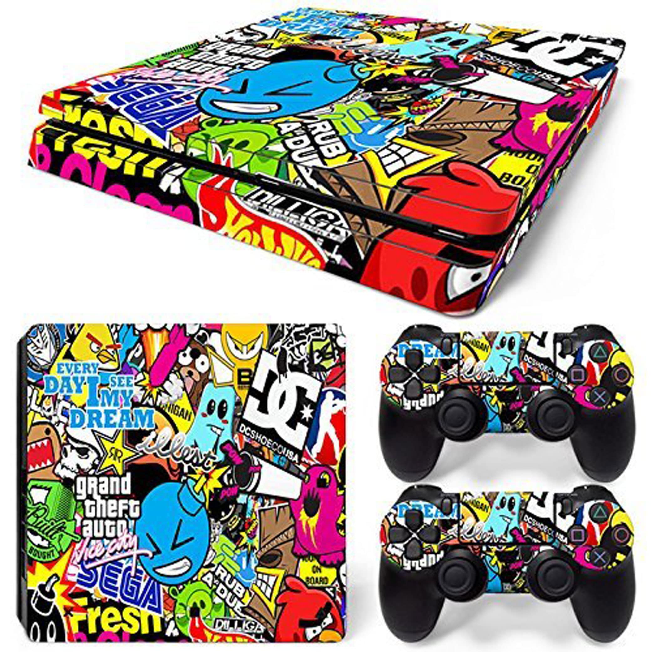 Elton Bomb Theme 3M Skin Sticker Cover for PS4 Slim Console and Controllers [video game] (B074FZLK24) Amazon Price History, Amazon Price Tracker