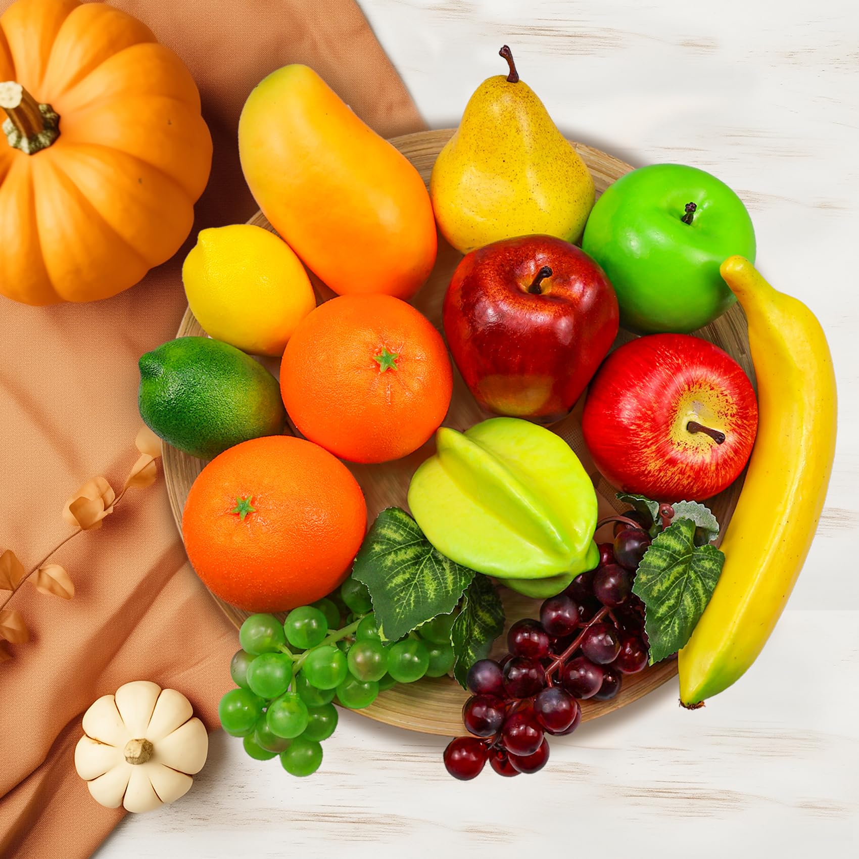 13 Piezas Juego De Frutas Artificiales, Mezcla De Frutas Falsas Para Decoración Del Hogar, Juego De Frutas De Simulación Para Decoración De Fiestas Navideñas, Modelo De Fruta Falsa Para De Fotos