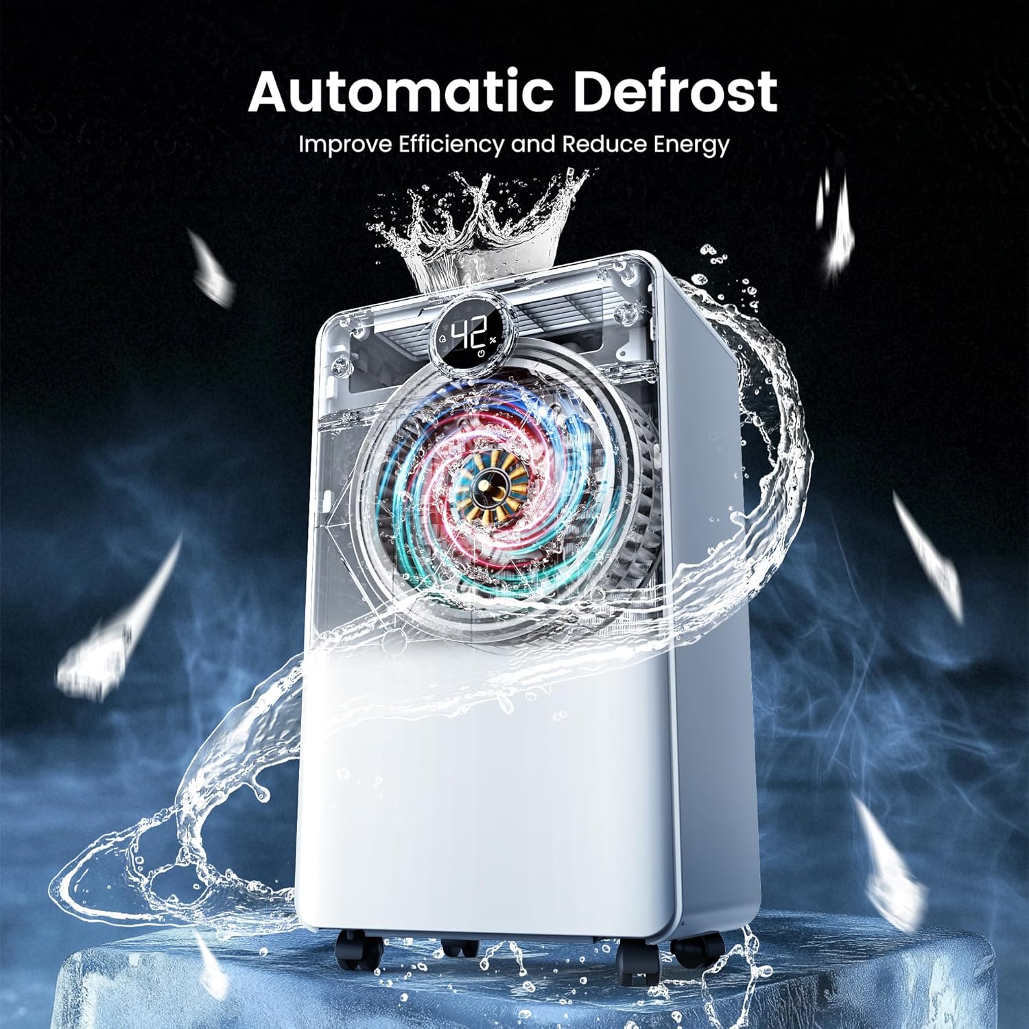 CHIVALZ 1500 Sq.Ft Dehumidifier for Basement, Quiet Dehumidifier for Home, Bedroom, Bathroom, Humidity Display, with Drain Hose, Auto Shut Off, 3 Modes, Timer, Auto Defrost, Child Lock, White 1Pack