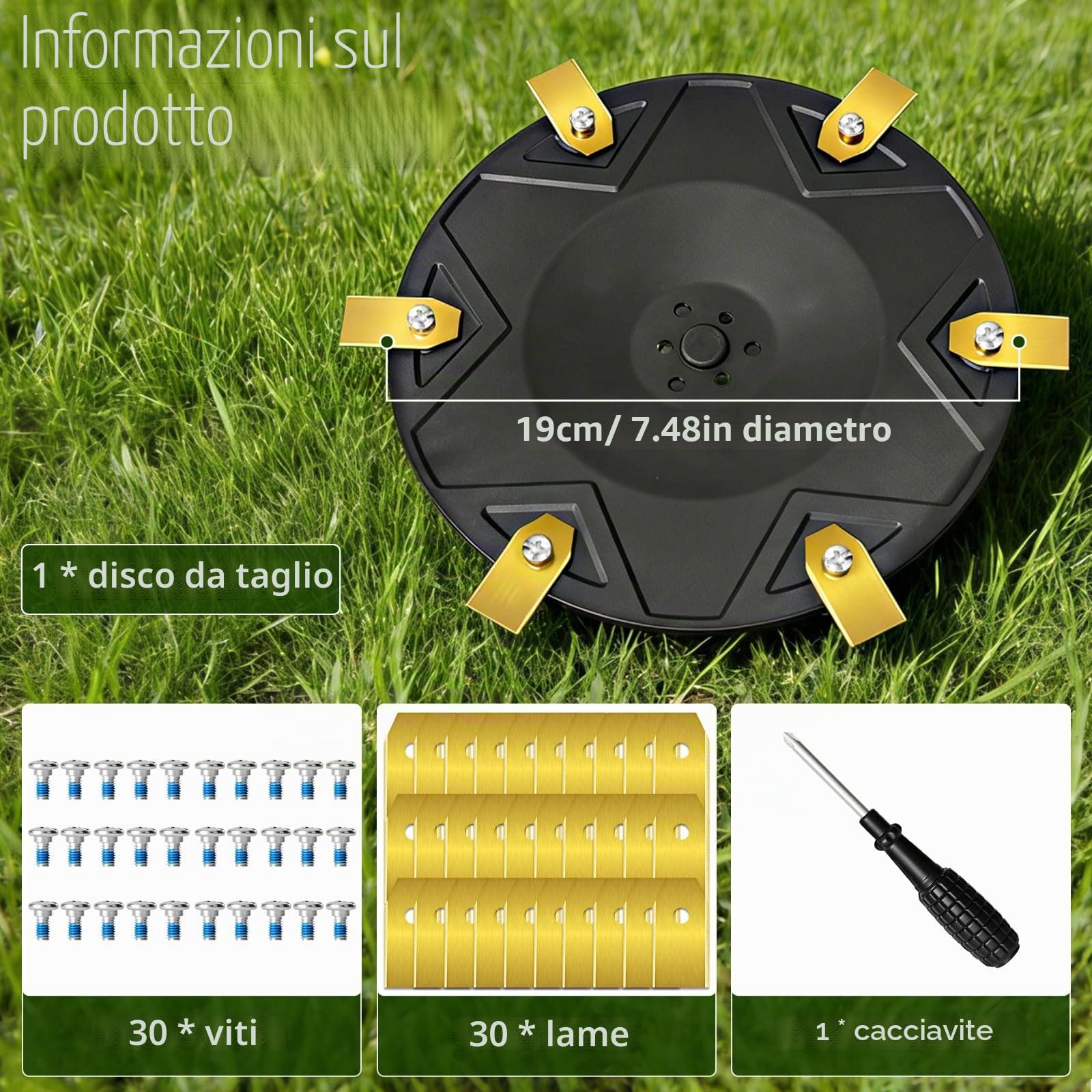 Disco di Taglio + 30 Lame, Compatibile con DREAME A1 A1 PRO A2 | compatibile con MOVA 600 600 KIT 1000 piastra con lame