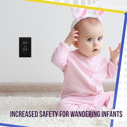 Miniatura 10 de ENERLITES Toma de corriente dúplex, tomas de pared eléctricas resistentes a manipulaciones, grado residencial, 3 cables, conexión a tierra, 2 polos,