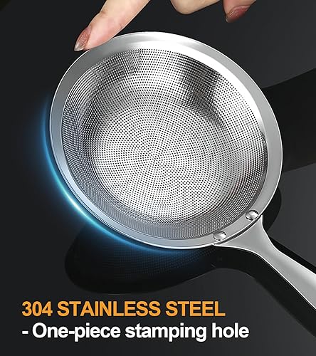 Miniatura 3 de Cuchara espumadera de acero inoxidable, colador de malla fina para cocinar, colador de pasta y desnatador de olla caliente, apto para lavavajillas
