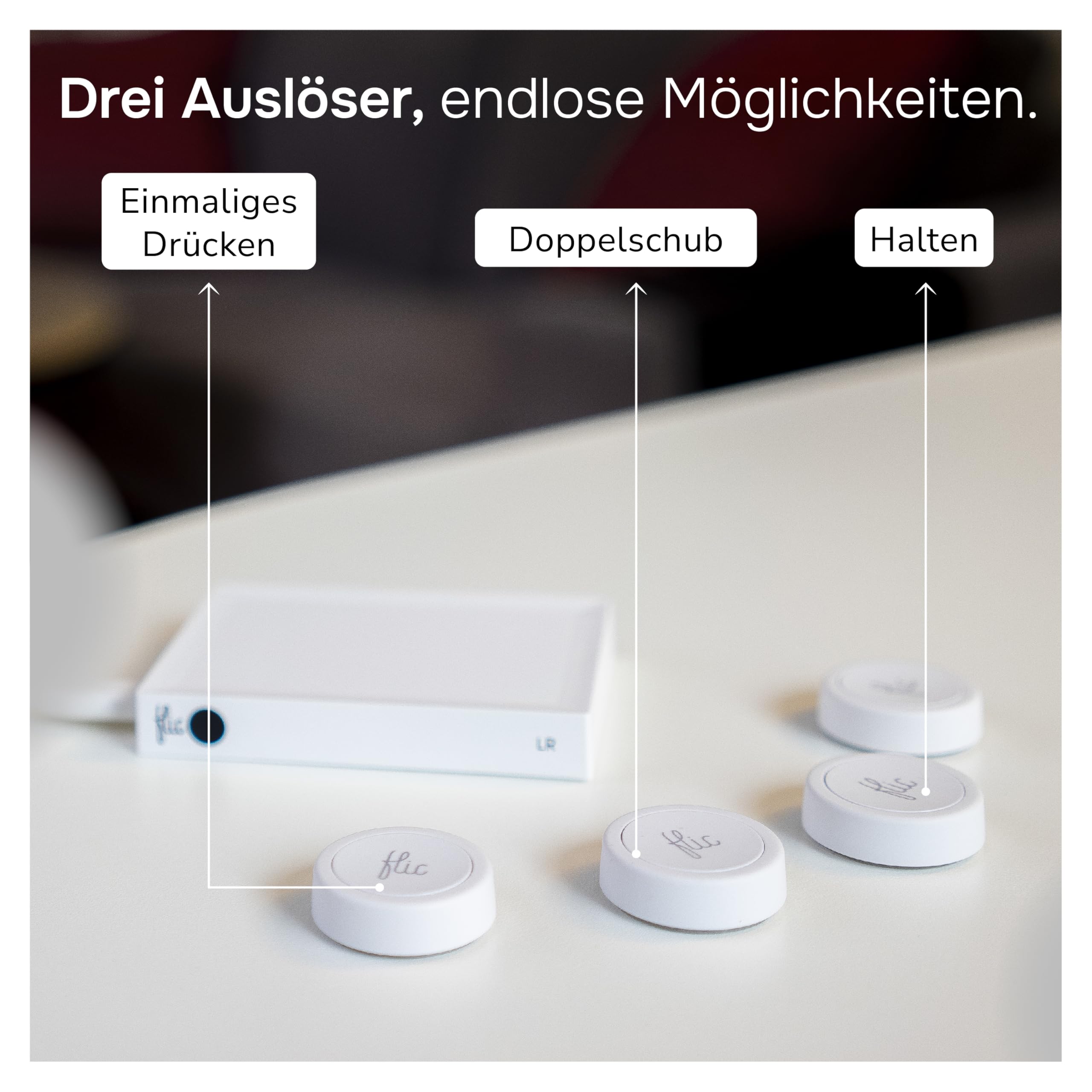Flic Button スマートボタン　3個セット Flic - Wireless Smart Button 3 Pack (Bluetooth, Modern Style