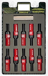OMP Speed Juego de 20 Tornillos Acero con Protector de Aluminio de Colores M12X1.25 Llave de 17-19 Largo 28mm con Protector Rojo de Aluminio 7075 + DIN 12.9