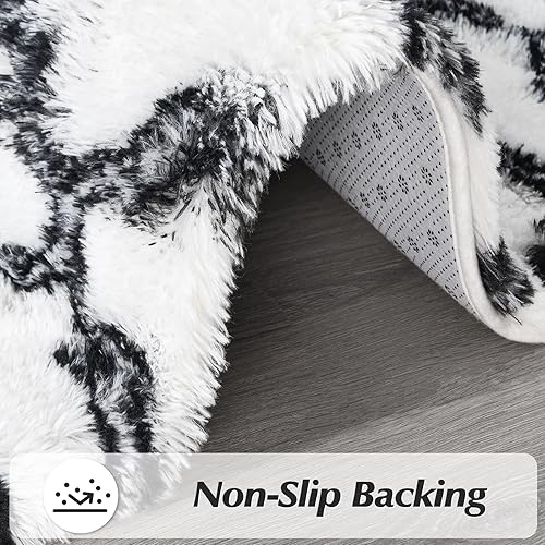 Miniatura 5 de Alfombras grandes de 6 x 9 pies para sala de estar, alfombra blanca moderna súper suave para dormitorio, alfombra geométrica marroquí de lujo