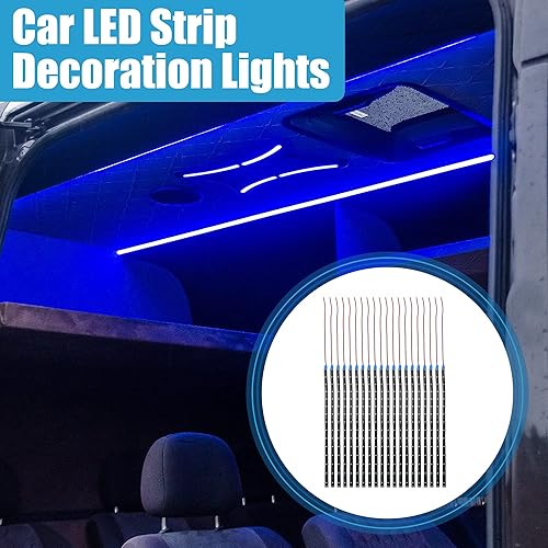 Miniatura 2 de A ABSOPRO 12V 15 LED tira de luz flexible 11.8 in coche interior decorativo LED lámpara azul (juego de 20)