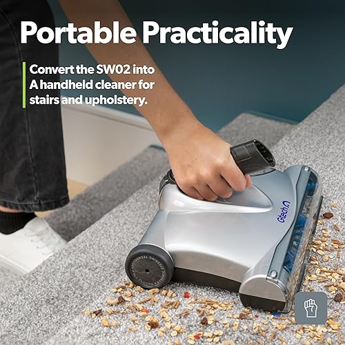 Miniatura 10 de Gtech SW02 - Barredora inalámbrica de litio para alfombras y pisos de madera dura, aspiradora ajustable inalámbrica, hasta 60 minutos de tiempo de