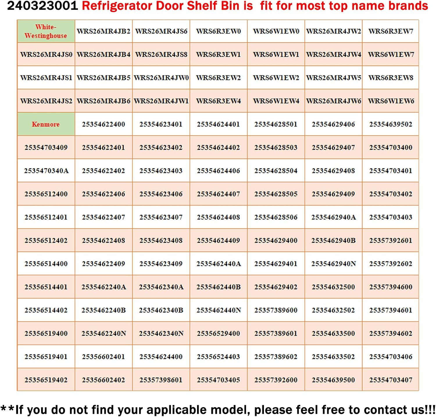 AMI 2 PACK 240323001(15.75in) Refrigerator Freezer Door Side Shelf Bin for Frigidaire Kenmore, White Westinghouse, Replaces 240323007, AP2115741, AH429724, EA429724, PS429724 : Appliances