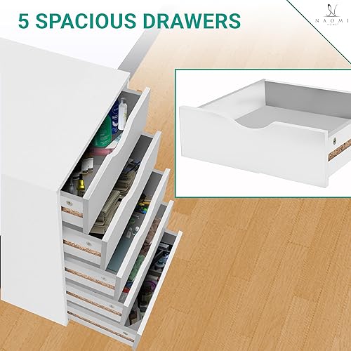 Miniatura 5 de Naomi Home Archivadores de oficina Armarios de madera para oficina en casa Gabinete lateral Gabinete de madera Gabinete de madera móvil