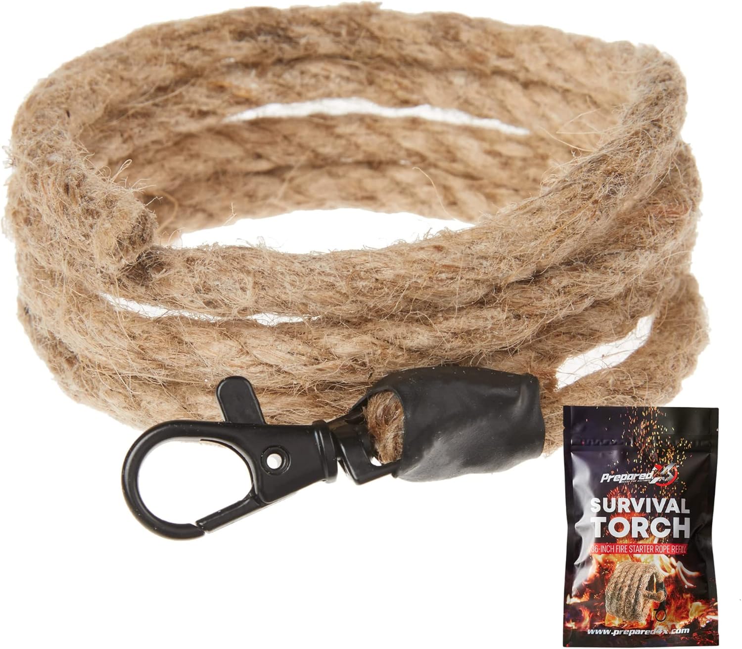 PREPARED4X Fire Starter Rope 36” Waterproof, Waxinfused