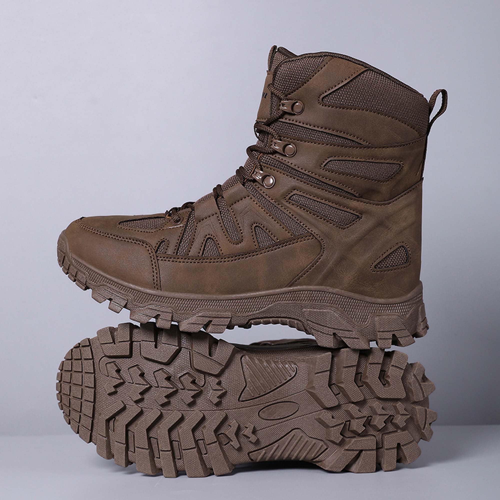 EKSMA Męskie buty turystyczne, antypoślizgowe, wodoodporne, offroad, sportowe, rekreacyjne, wojskowe, do treningu terenowego, Brązowy, 40 EU